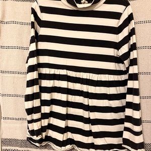 Navy and white Free People long sleeve tunic